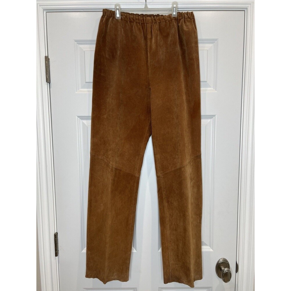 Folio Saks Fifth Avenue Suede Leather Sz L Western Cowgirl Womans Pull On Pants